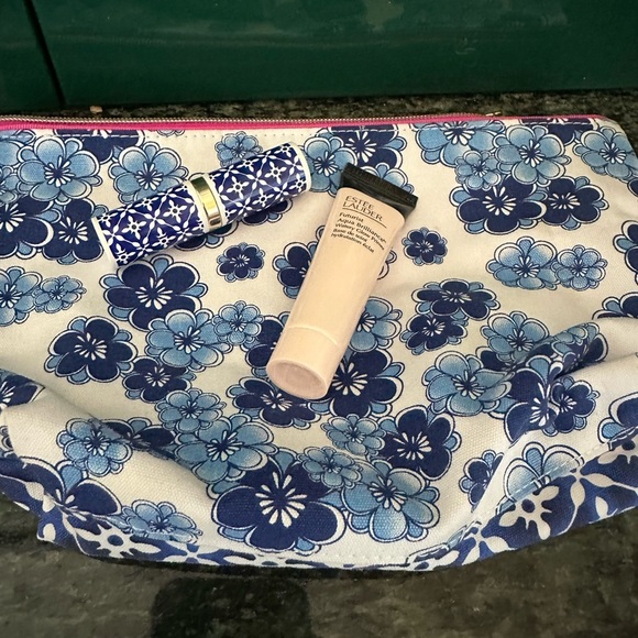 Estee Lauder Other - Estee Lauder Makeup Set with Blue Floral Bag